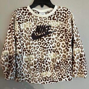 Nike Brown Leopard Print Hoodie Sweatshirt